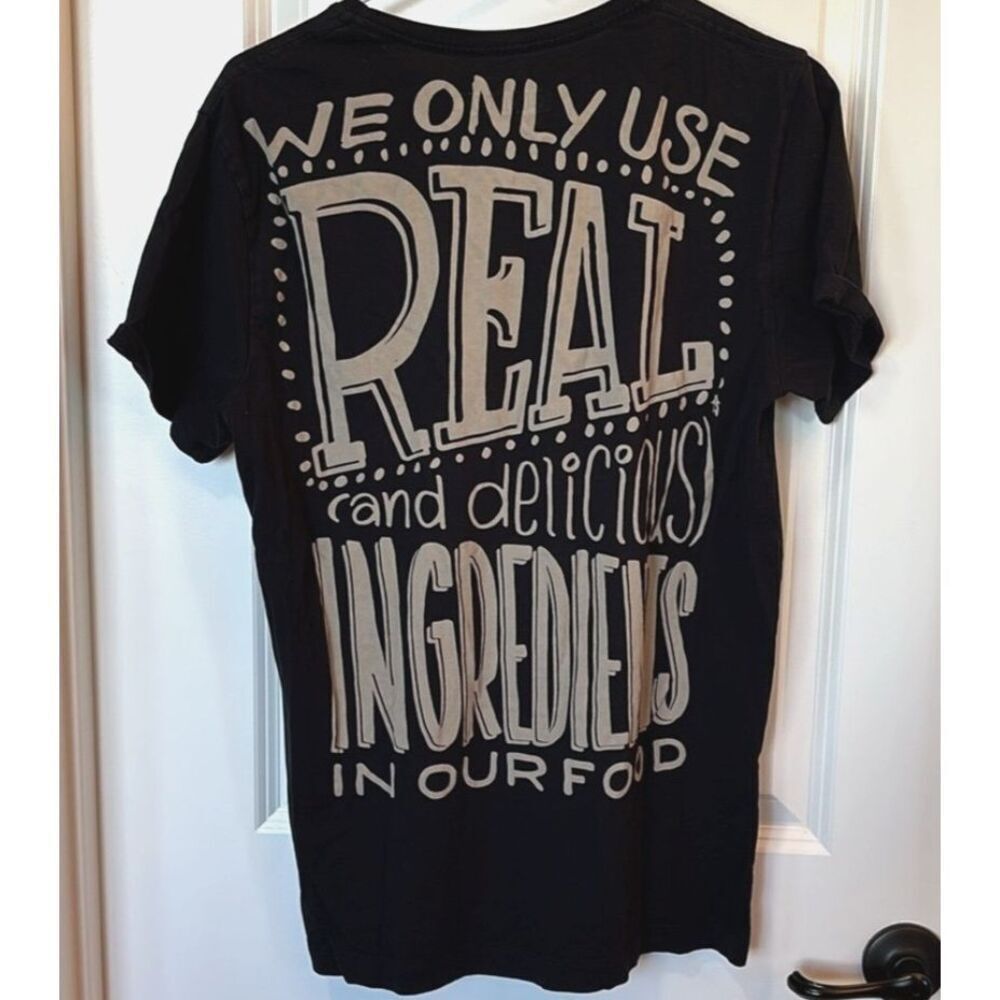 Chipotle Black TShirt Unisex Size M Organic Cotton Real Ingredients In Our Food